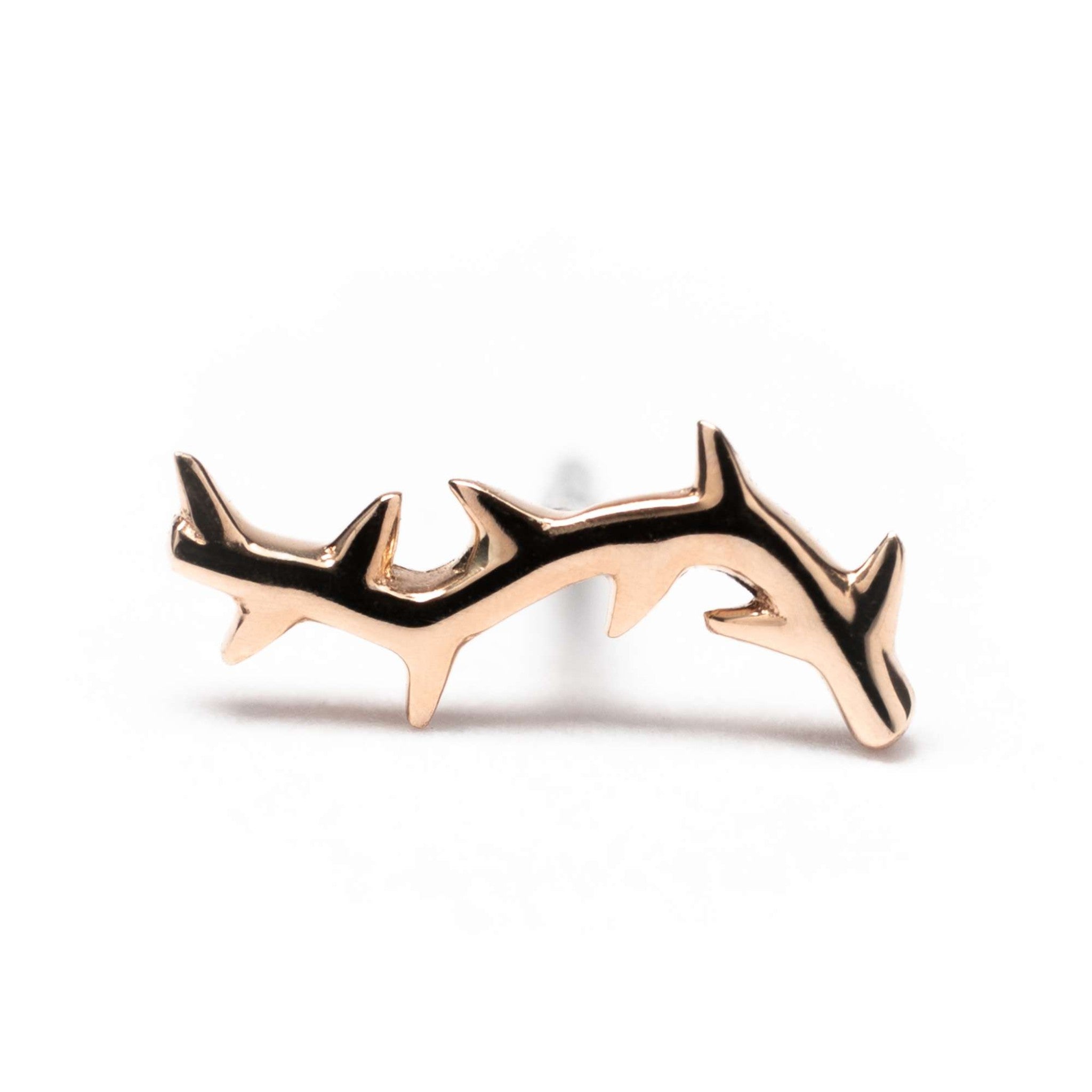 Junipurr Thorn solid rose gold piercing end