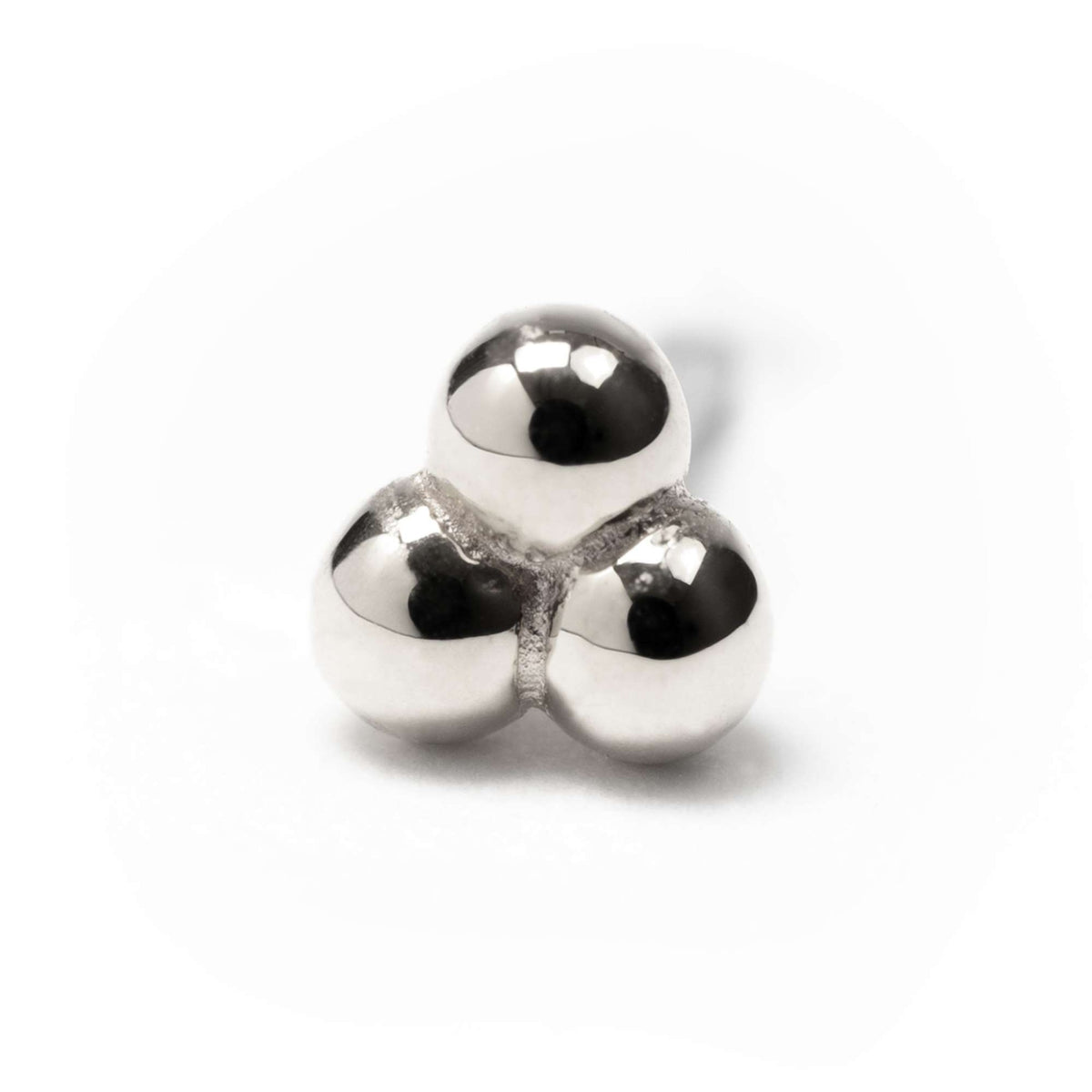 Buddha 3 Bead Cluster White Gold