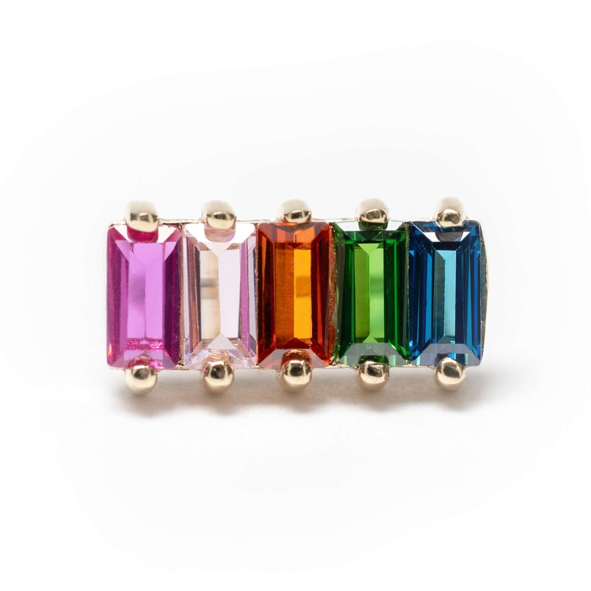 XQ Multicolor Baguette Yellow Gold