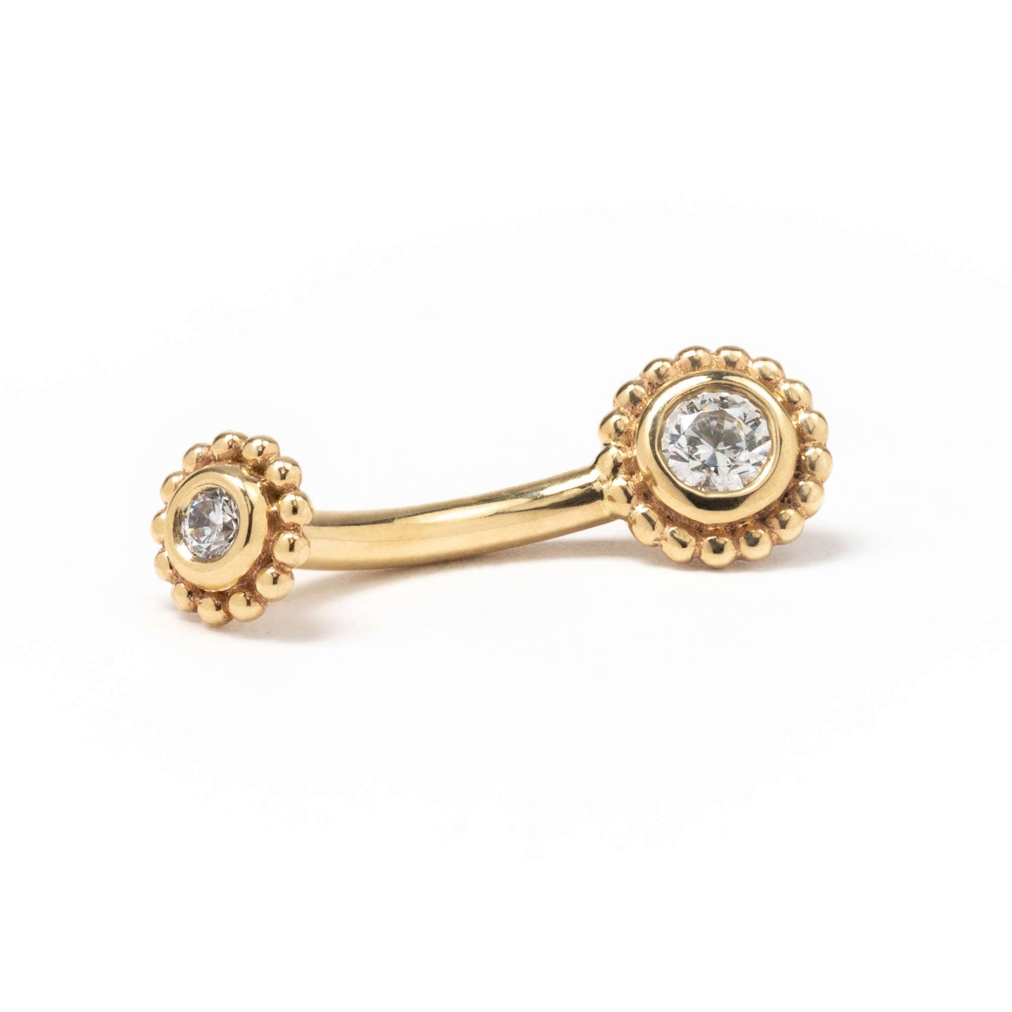 BVLA Beaded Choctaw Navel Curve Yellow Gold